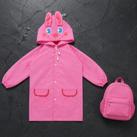 Kids Hooded Raincoat Waterproof Cartoon Rain Poncho Soft Material