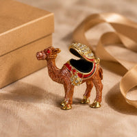 Camel Figurine Jewel Accents Miniature Statue Red Eyes