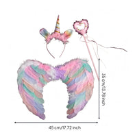Feather Angel Goose Feathers Fairy-Tale Horse Headband Set Comfortable Heart-Adjust Fairy Rod Set