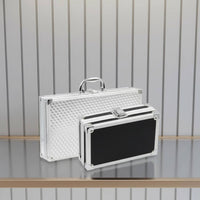 Mini Aluminum Carrying Case Lockable Aluminum Tool Box Hard Shell Briefcase Shockproof Small Hard Shell Briefcase for Travel