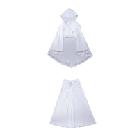 Queen Cosplay Outfit with Skirt Long-Sleeve Cosplay Costume Wrap-Designer Clothing for Cosplayers, Entertainers, Conventions, Stage Performances