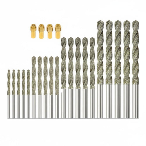 24 Pieces Crystal Set Includes 4 Brass Collets Rotary Tool Accessory