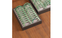 20-Slot Bracelet Tray Wood-Grain Bracelet Organizer Tray Textile-Lined