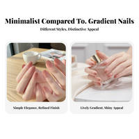 Nude Gradient Short Oval Press On Nails, Gentle Look