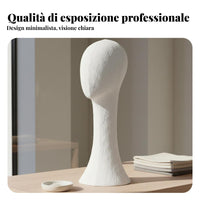 Mannequin Head Stand Lightweight Textile Covered Head Form Linen Finish