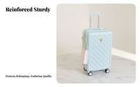 Large Capacity Quilted Hardshell Trolley Combination Lock Suitcase Adjustable Handle Travel Gear Wheels for Frequent Flyers, Business Professionals, Vacation, Short Trips, Weekend Getaways, School