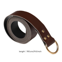 Rolled Construction Wide Belt Waist Band Smooth Strap