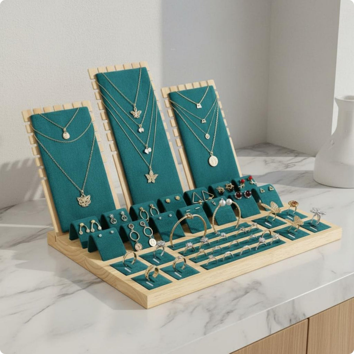 Earring Display Stand Wooden Earring Display Board Multi Opening