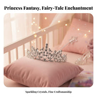Girls Crystal Crown Sparkling St Single Princess Tiara Childrens Birthday Headpiece Elegant Design Girls Pageant Crown