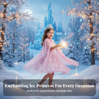 Hooded ice crystal Shawl Princess design Dress-up Cloak Sparkling ice crystals