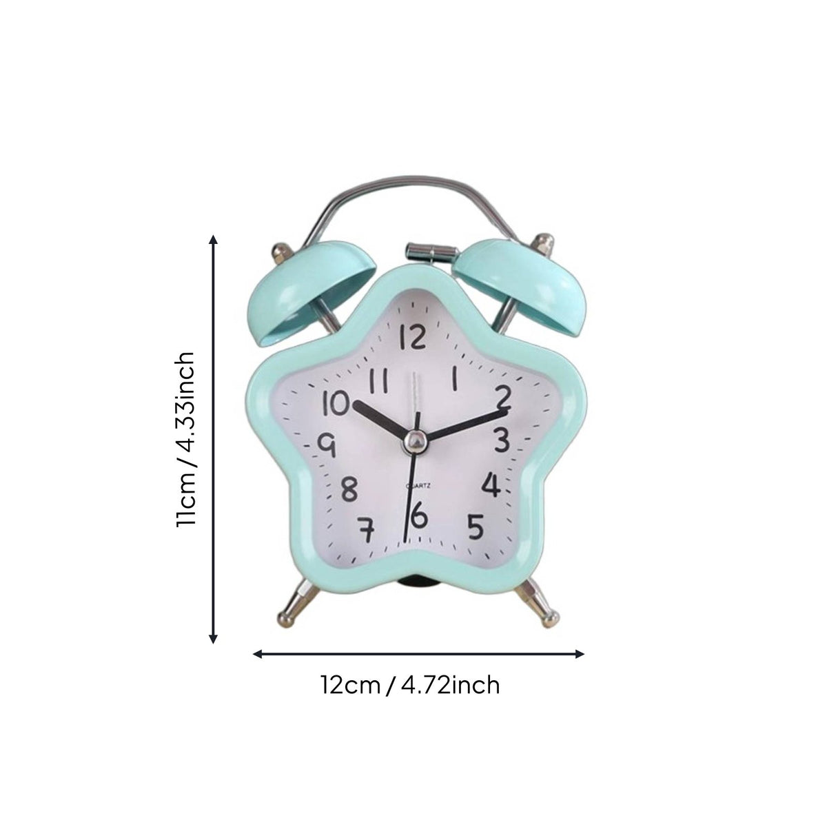Star-Shaped Alarm Clock Silent Movement Home Decor Metal Frame for Students