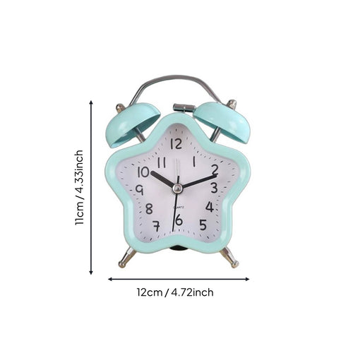 Star-Shaped Alarm Clock Silent Movement Home Decor Metal Frame for Students