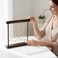 Wooden Necklace Display Stand Walnut Finish Necklace Display Stand Countertop Jewelry Hanging Rack Untangled-Untangled