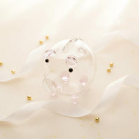 Clear Glass Piggy Bank Small Size Glass Piggy Bank Mini Pig Coin Box Sleek Feel Transparent Piglet Figurine for Nursery