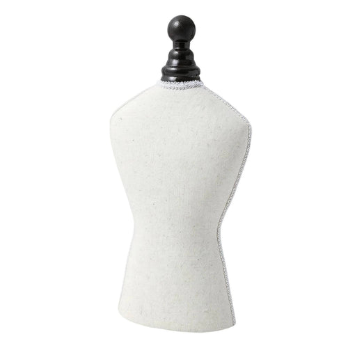 Necklace Display Bust Tapered Waist Linen Textile Display Bust Rounded Shoulders