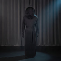 Hooded Specter Costume Tailored Black Specter Robe Shaped Design Black Hooded Garment
