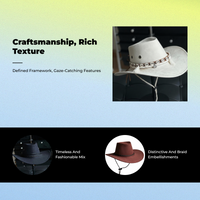 Cowboy Hat, Wide Brim, Unisex, Outdoor, Relaxed Style