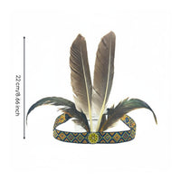 Feather Headdress for All Genders Tribal Feather Headband Lightweight