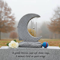Pet Memorial Wind Chime Personalized Engraving Crescent Memorial Ornament