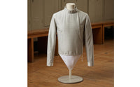 Light Gray Metallic Fencing Jacket High Collar Long-Sleeve Fencing Jacket Fitted Woven Texture for Fencers