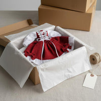 Doll Dress British OB24 Doll Outfit Double-Layer Textile Miniature Dress for Collection