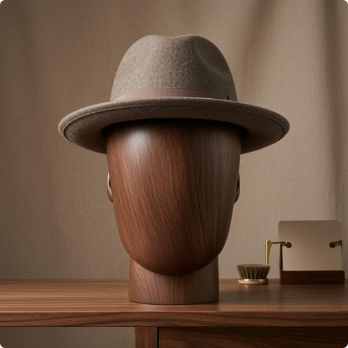 Wood-Grain Head Mannequin Rounded Wood Grain Mannequin Head GFRP Material Hat Display Holder