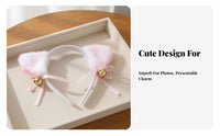 Soft Cat Ear Headband Cute Design Cat Girl Cosplay Ears Headband with Chime S Soft and Comfortable Furry Creature Ear Hair Hoop