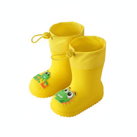 Children's Rain Boots Lightweight Kids' Rubber Boots Drawstring Top