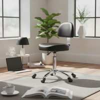 Swivel Rolling Chair Water-Resistant Padded Swivel Chair Chrome Metal