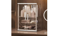 Cosmetic Storage Cabinet Vertical Handles Tabletop Makeup Cabinet Transparent