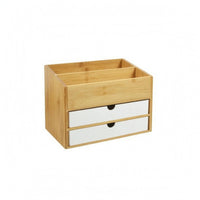 Bamboo Desk Drawer Organizer Compact Desktop Drawer Storage Box Space-Saving