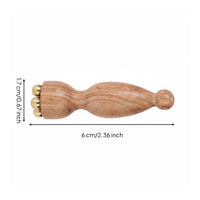 Brass Bead Massage Tool Multifunctional Wooden Facial Massager Portable for Spa