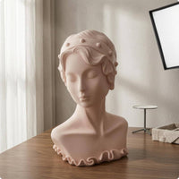 Earring Display Bust Short Sculpted Hair Retail Fixture Hard PVC