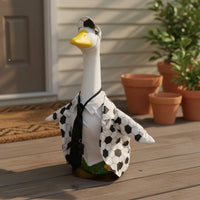Goose Referee Costume Working Whistle Yard Ornament Black-and-White Stripes