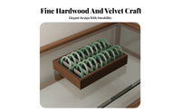 Multi-Compartment 20 Slot Bracelet Tray Showcase Quality Wooden Frame Jewelry Display Anti-Slip Surface for Retailers, Dresser Top, Closet