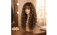 Breathable Cap Full-Head Hairpiece Heat-Resistant Long Wavy Hairpiece Natural-Looking Texture Hair Accessory Deep Waves