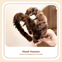 spotted Print Headband, Soft Plush, Women Hair Accessories