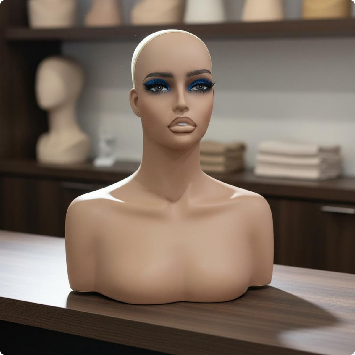 Female Mannequin Head Skin Tone Hairpiece Display Head European Face Shape for Salon