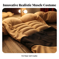 Muscular Appearance Padded Muscle Shirt Bulk Up Effect Fake Abs Costume Top Fiberfill Padding for Children, Adults, Cosplay, Party