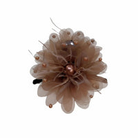 Feather Flower Hair Clip, Peony Clasp, Elegant Updo, Luxury Design for Girls