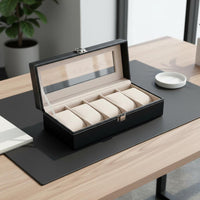 Watch Organizer Box Clear Viewing Window Watch Storage Box Metal Clasp