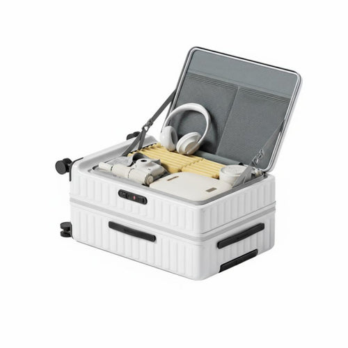 Front-Opening Trolley Expandable Design Suitcase rollers for Vacationers
