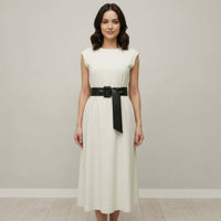 Square Buckle Waist Belt Versatile Wide Tie Belt Simple Fashion Accessory for Women, Everyday Wear, Dressing Up