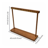 Rectangular Base Wooden Display Stand 18-Hook Display Rack
