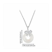 Bowknot Jade Necklace Elegant Design Safety Buckle Locket Timeless Elegance