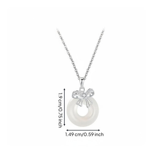Bowknot Jade Necklace Elegant Design Safety Buckle Locket Timeless Elegance