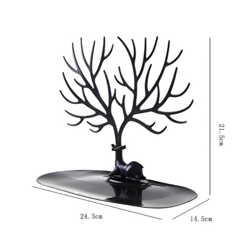 Decorative Design Horn Jewelry Tree Multi-Functional Deer Jewelry Display Stand Easy Reach Storage for Women, Girls, Bedroom, Dresser Top