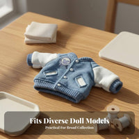 OB11 Doll Outfit Gift OB11 Doll Athletic Jacket Snap Button Closure Miniature Baseball Jacket for Display