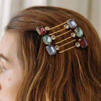 Colorful Crystal Hairpin Sweet Design Peacock Rhinestone Barrette Non Slip