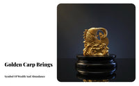 Brings Fortune and Success Golden Koi Aquatic Creature Statue Creative Gift Fortunate Koi Aquatic Creature Figurine Exquisite Workmanship